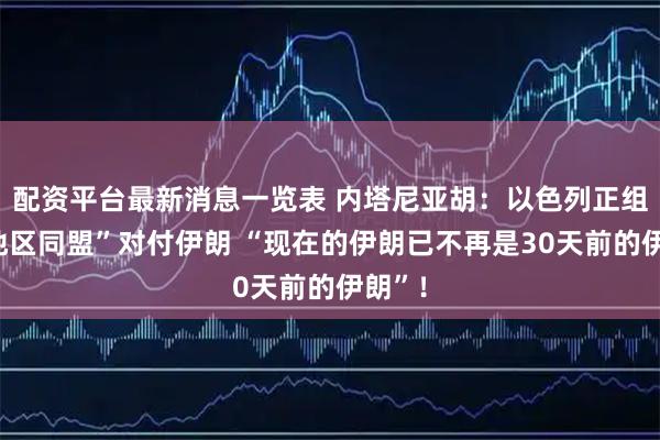 配资平台最新消息一览表 内塔尼亚胡：以色列正组建“地区同盟”对付伊朗 “现在的伊朗已不再是30天前的伊朗”！
